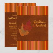 Feuilles d'automne et Faire-part de mariage de ray (Devant / Derrière)