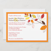 Feuilles d'automne et Faire-part de mariage Insépa (Dos)