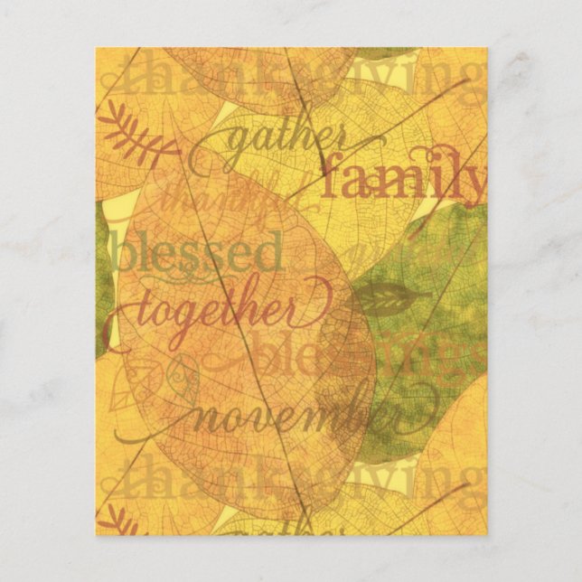 Feuilles d'automne et fond de scrapbook de mots (Devant)
