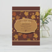Feuilles d'automne et glands Invitation (Debout devant)