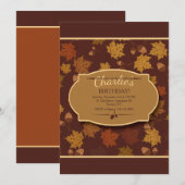 Feuilles d'automne et glands Invitation (Devant / Derrière)