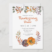 Feuilles d'automne et invitation du citrouille Tha (Devant)