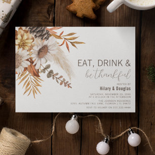 Feuilles d'automne et Invitation Florale Thanksgiv