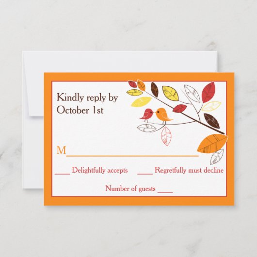 Feuilles d'automne et Mariage Inséparable Carte de (Dos)