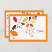 Feuilles d'automne et Mariage Inséparable Carte de (Devant / Derrière)