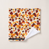 Feuilles d'automne et oiseaux (Gant de toilette)