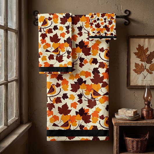 Feuilles d'automne et oiseaux