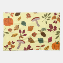 Feuilles d'automne et serviettes de cuisine Motif 