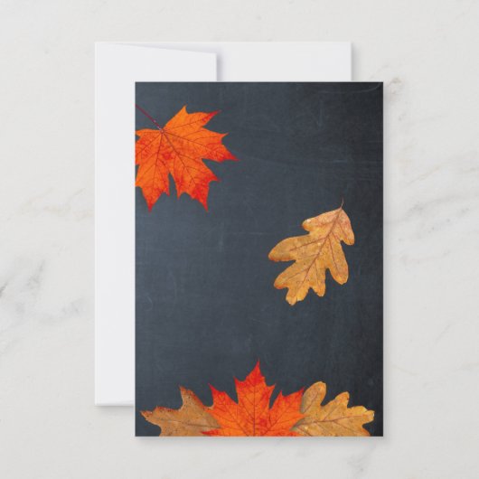 Feuilles d'automne et tableau noir Invitation au r (Dos)