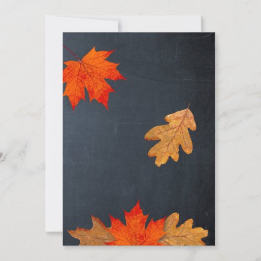 Feuilles d'automne et tableau noir Invitation au r (Dos)