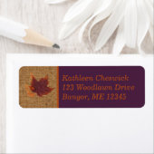 Feuilles d'automne, étiquette d'adresse de retour (En situation)