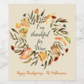 Feuilles d'automne Étiquette de vin de couronne (Étiquettes simples)