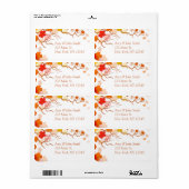 Feuilles d'automne étiquettes d'adresse de retour (Feuille entière)