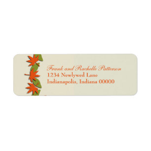 Feuilles d'automne Étiquettes d'adresse de retour 