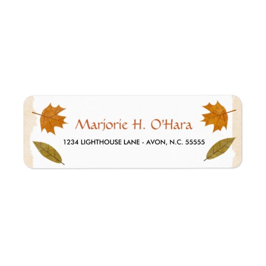 Feuilles d'automne Étiquettes d'adresse de retour (Devant)