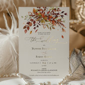 Feuilles d'automne Faire-part de mariage Gold Foil