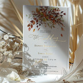 Feuilles d'automne Faire-part de mariage Gold Foil