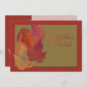 Feuilles d'automne Faire-part de mariage monogramm (Devant / Derrière)