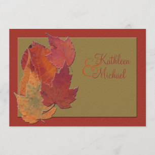 Feuilles d'automne Faire-part de mariage monogramm