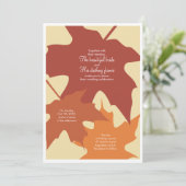 Feuilles d'automne faire-part de mariage - oranges (Debout devant)