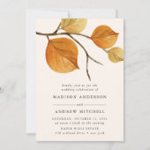 Feuilles d'automne | Faire-part de mariage sur une (Devant)