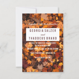 Feuilles d'automne Faire-part de mariage texturé