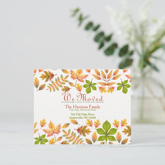 Feuilles d'automne Faire-part mobile (Debout devant)