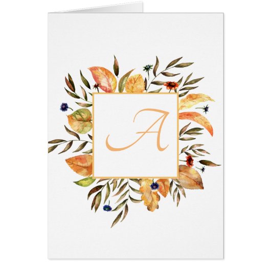 Feuilles d'automne festif Monogramme de script de (Devant)