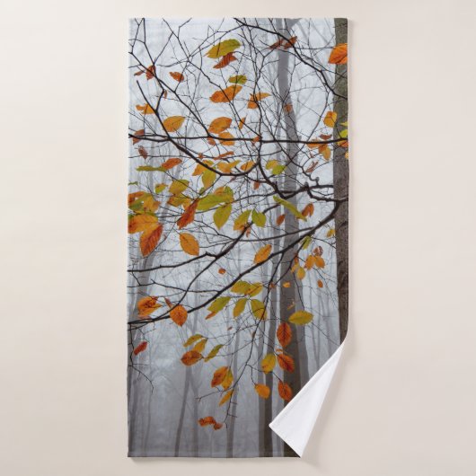 Feuilles d'automne feuilles de forêt tombées (Serviette de bain)