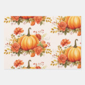 Feuilles d'automne florales citrouilles Baby showe (Devant 2)