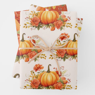 Feuilles d'automne florales citrouilles Baby showe