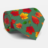 Feuilles d'automne Forêt Motif Vert Cravate d'auto (Roulé)