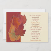 Feuilles d'automne II Faire-part de mariage monogr (Dos)