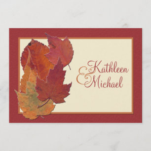 Feuilles d'automne II Faire-part de mariage monogr