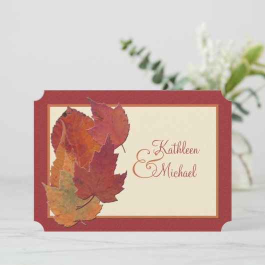 Feuilles d'automne II Faire-part de mariage monogr (Debout devant)
