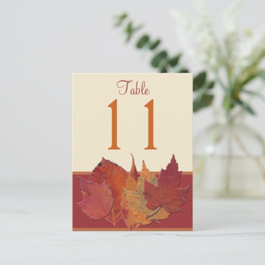 Feuilles d'automne II Numéro de tableau Carte post (Debout devant)