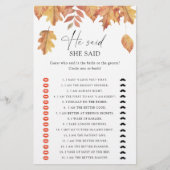 Feuilles d'automne - Il a dit qu'elle a dit jeu de (Devant)