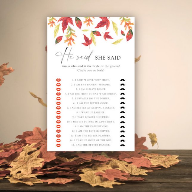 Feuilles d'automne - Il a dit qu'elle a dit jeu de (Créateur téléchargé)