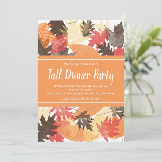 Feuilles d'automne | Invitation à une fête d'autom (Debout devant)