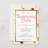 Feuilles d'automne : Invitation de Thanksgiving Cu (Devant)