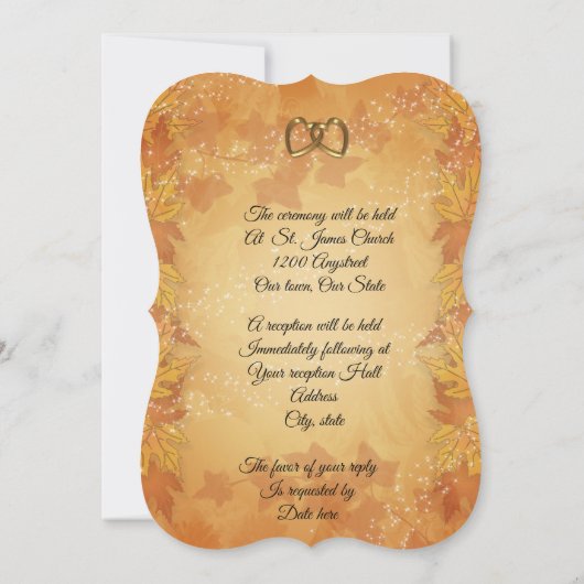 Feuilles d'automne Invitation Mariage de automne (Dos)