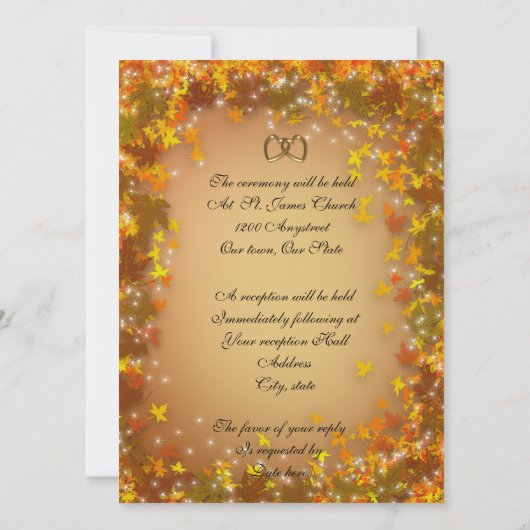 Feuilles d'automne Invitation Mariage de automne (Dos)