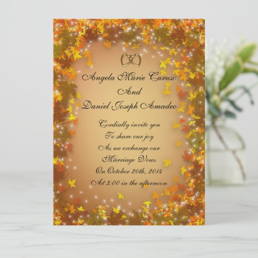 Feuilles d'automne Invitation Mariage de automne (Debout devant)