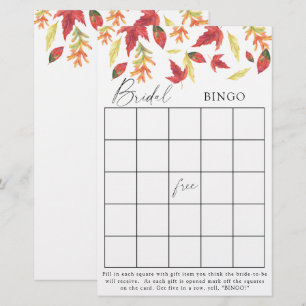 Feuilles d'automne - Jeu de bingo pour la douche d