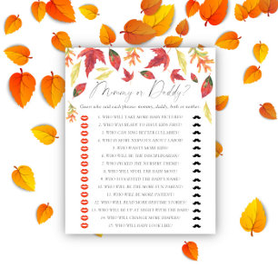 Feuilles d'automne - jeu pour baby shower maman ou
