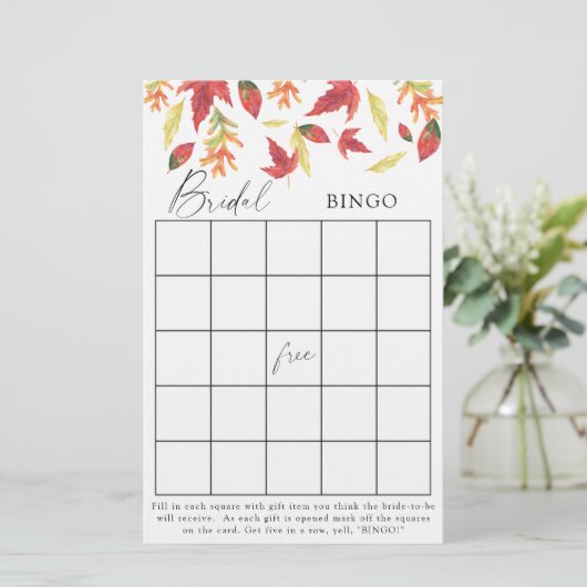 Feuilles d'automne - Jeux de bingo de douche nupti (Debout devant)
