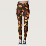 Feuilles d'automne Leggings<br><div class="desc">Feuilles d'automne en chute - Conception MIGNED</div>