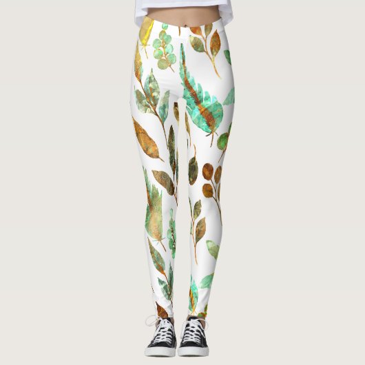Feuilles d'automne Leggings Motifs (Devant)