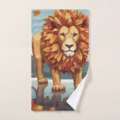 Feuilles d'automne Lion mâle (Serviette à main)