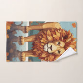 Feuilles d'automne Lion mâle (Serviette à main)